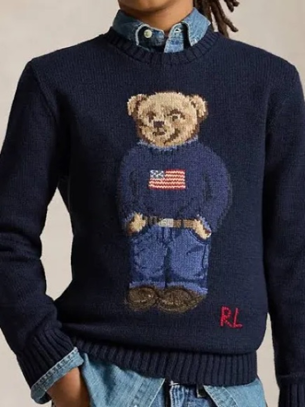 NWT Polo Ralph Lauren Polo Bear Sweater Navy Big Boys XL (18-20)